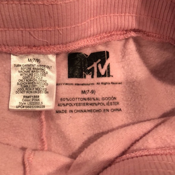 MTV Pink Flower Shorts-Size Medium (7-9) - Picture 4 of 4